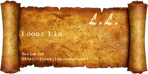 Loosz Lia névjegykártya